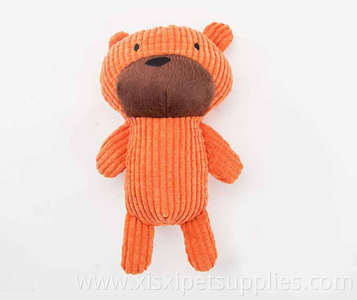 three color bear shape pet plush dog squeaky toy pet products
